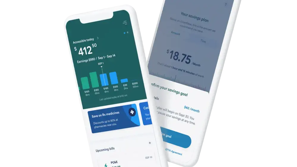 Deux smartphones affichant des données financières.